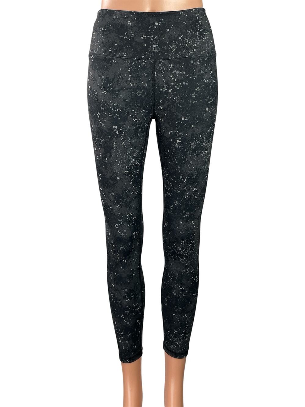NEW Fabletics Define PowerHold Black Splatter High-Waist Active Leggings Pants S